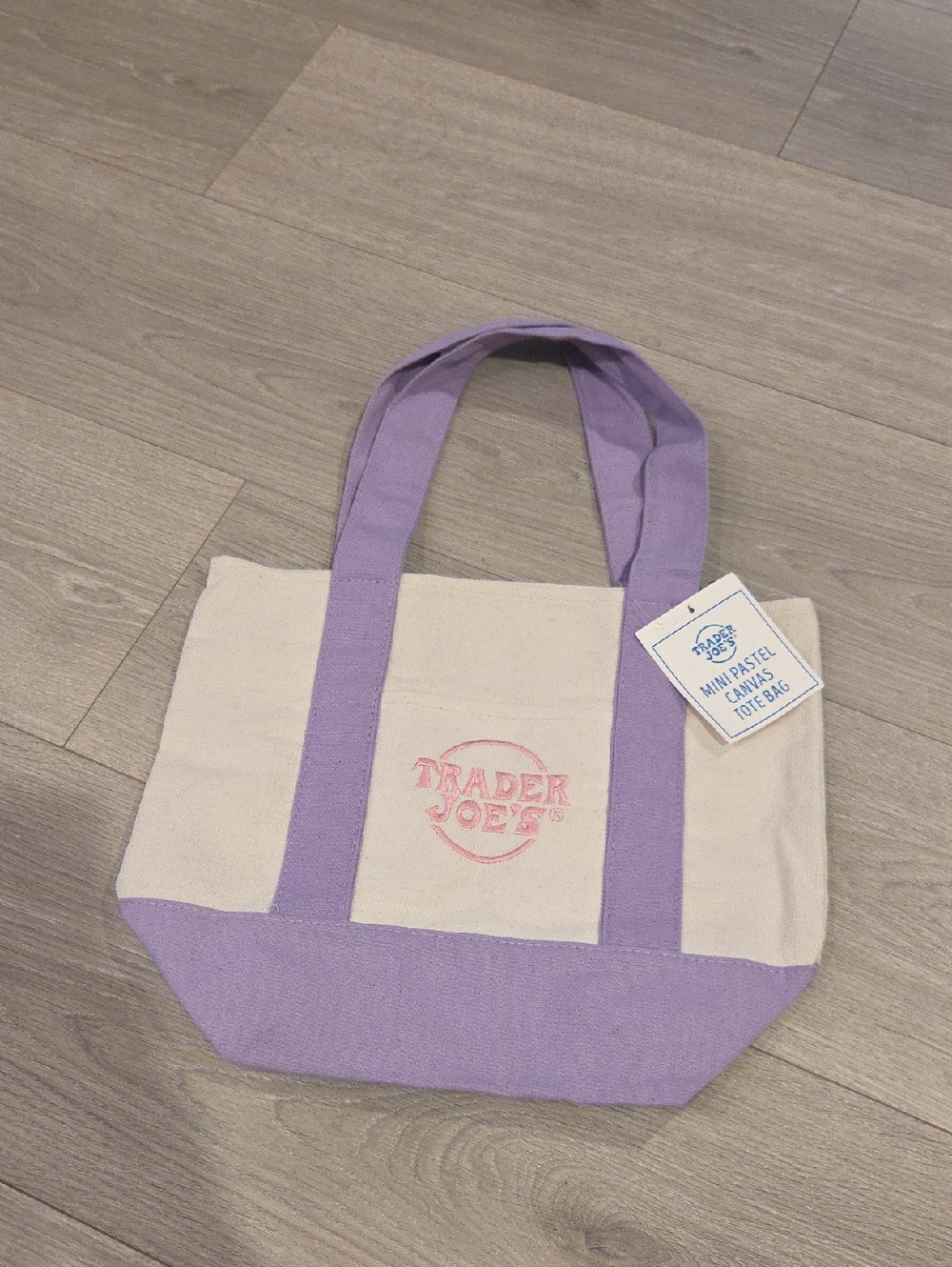 NWT Trader Joes Pastel Canvas Tote Bag